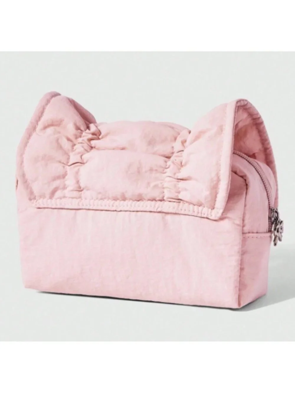 Kawaii Strawberry Girl Pink Quilted Makeup Bag Bow Cosmetic Pouch Cute Pencil